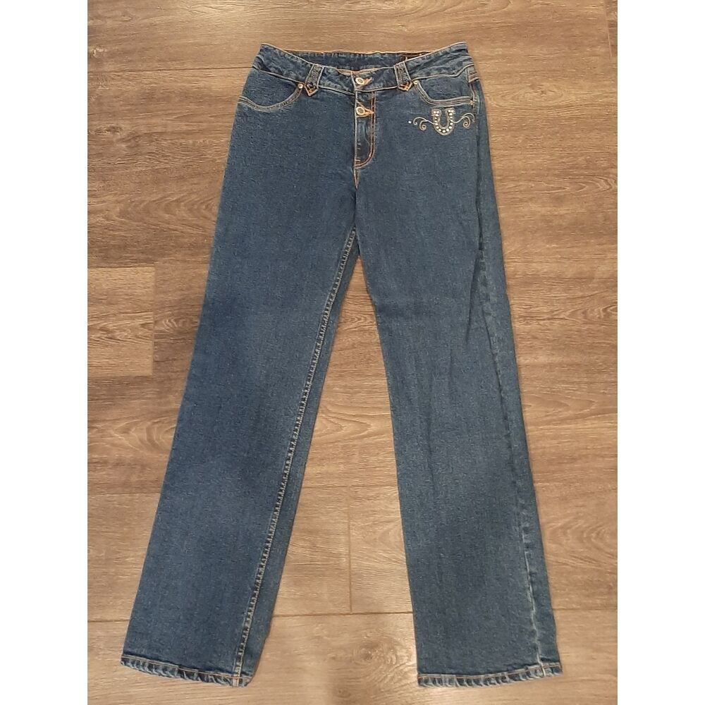 Lawman Western Rhinestone Horseshoe Jeans Y2K Cowgirl Size 9